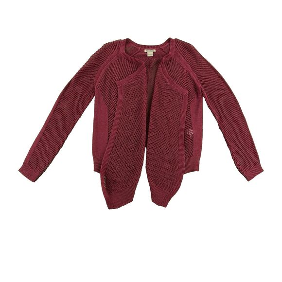 Lucky Brand Womens Large Cardigan Open Knit Red Bohemian Boho Chic Whimisgoth - Picture 4 of 11